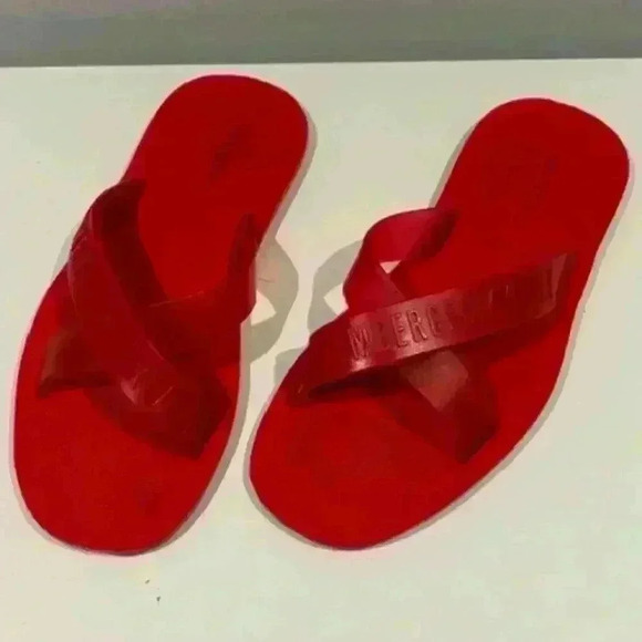 BIKKEMBERGS women red flip flops size 41 - made in Italy - Picture 5 of 9